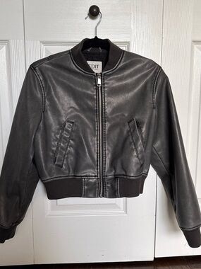 Jason Wu Edit Black Leather Bomber Jacket